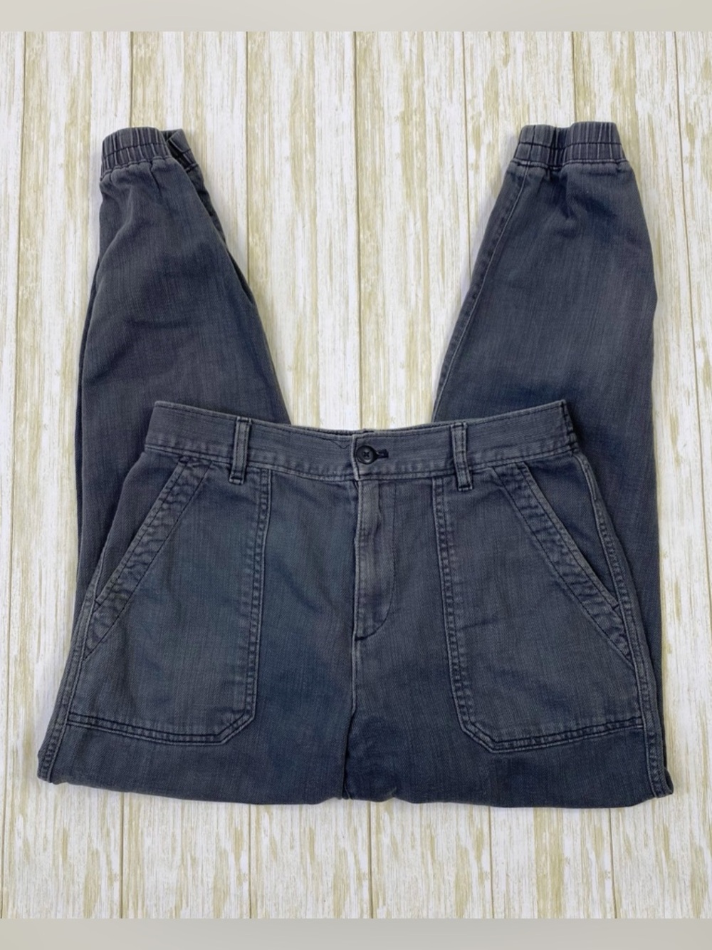 Gap Washed Black / Gray Organic Cotton Jogger Pants